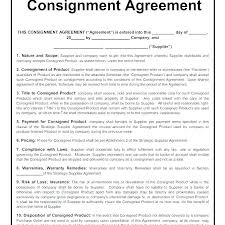 Free Consignment Agreement Template Sample Form