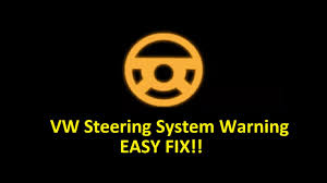 vw golf steering system warning light