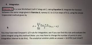A) read the paragraph and answer the questions 5. 4 Integration Exercise 4 In A New Worksheet Cal Chegg Com