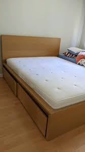 Ikea Wooden King Size Bed Frame In