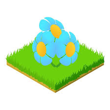 Summer Meadow Icon Isometric Vector