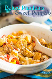 baked plantains and sweet peppers