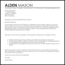 Beauty Consultant Cover Letter Sample Cover Letter Templates