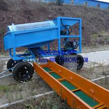 gold trommel screen with sluice box for
