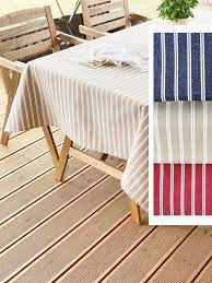 Striped Garden Tablecloth With Umbrella