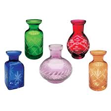Petite Glass Bud Vases Set Of 5 Signals