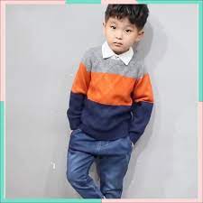 Mua Áo len cho bé trai hàn quốc 5 tuổi 7 tuổi phối màu thời trang trẻ em  thu đông hàng Quảng Châu cao cấp JIMADO TV552222 giá rẻ nhất