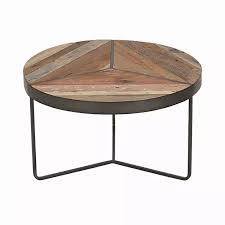 Recycled Boatwood Metal Base Round