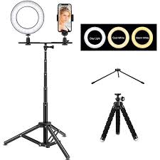 Dimmable Ring Light 6 Inch Selfie Live Stream Lighting 3 Types Tripod Stands Smartphone Live Broadcast Bracket Phone Outdoor Camera Led Ring Camera Photo