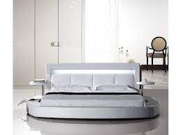 modern white queen platform bed