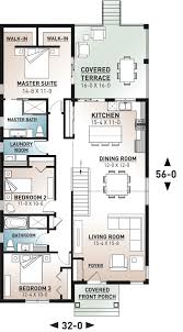 A contemporary version of colonial homes, farmhouses are simply framed and rectangular in shape. Plan 22526dr Narrow Lot Ranch House Plan Narrow House Plans Narrow Lot House Plans Rectangle House Plans