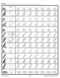 Free Cursive Lowercase Letter Tracing Worksheets Worksheets
