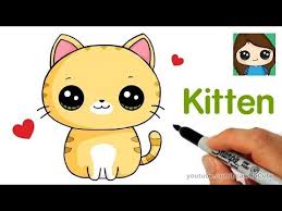How To Draw Color Nyan Cat Step By Step Easy And Cute Youtube Kitten Drawing Cartoon Cat Drawing Cat Drawing For Kid