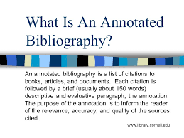 Purpose of annotated bibliography
