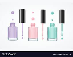 colorful nail polish open bottle set