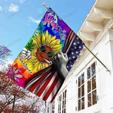 American Flag Sunflower Hippie Loves
