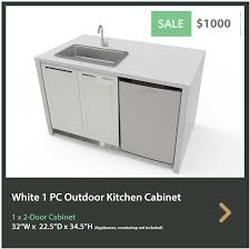 Black stainless steel appliances go well with colors that will either provide a high or low contrast. White 2 Door Stainless Steel Outdoor Kitchen Cabinet W40051 4 Life Outdoor Inc
