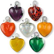 Mexican Handblown Glass Heart Ornaments