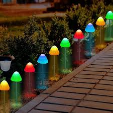 Sowaz 20 Led 20 Ft Solar Mushroom String Light Multi Color Garden