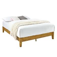 Wooden Queen Bed With Chamfered Feet