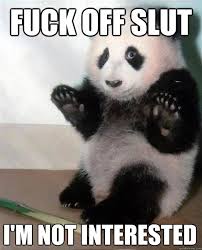 FUCK OFF SLUT I&#39;M NOT INTERESTED - the best panda - quickmeme via Relatably.com