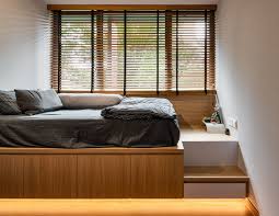 contemporary bedroom with platform bed