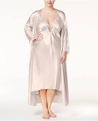 Plus Size Satin Stella Gown And Robe Separates