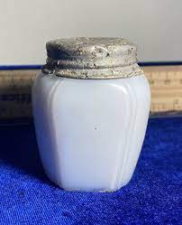Antique Vintage Milk Glass Jar W