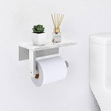 Marble Toilet Paper Holder With Shelf