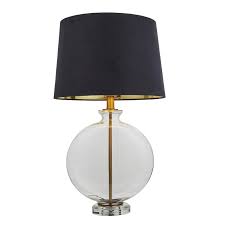 Black Velvet Clear Oval Glass Table Lamp