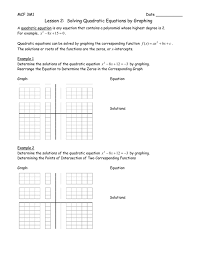 lesson 2 solving quadratic equations