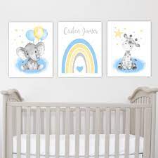 Baby Boy Nursery Wall Art Personalized