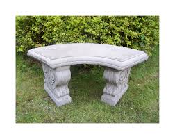 large curved garden bench hand cast