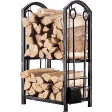 Fireplace Firewood Log Holder With Tool