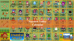stardew valley calendar all seasons