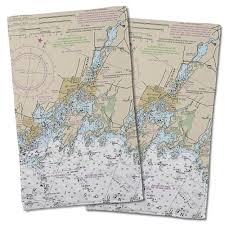Details About Red Barrel Studio Mystic Ct Nautical Chart Hand Towel Set Of 2
