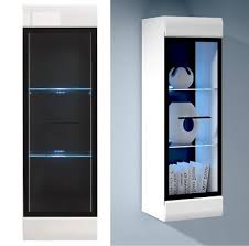 Wall Display Cabinet Glass Door Led