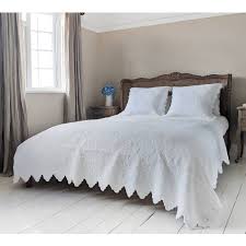 italian white cotton quilted bedspread