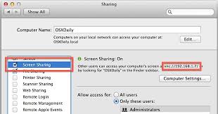 Remote Control A Mac With Screen Sharing In Mac Os X