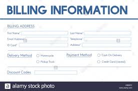 Invoice Billing Information Form Graphic Concept Stock Photo