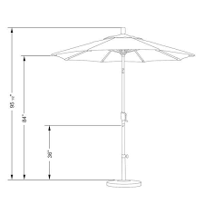 black aluminum market patio umbrella