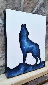 Wolf Painting Boho Canvas Art