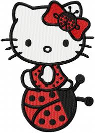 o kitty ladybug embroidery design