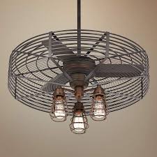 Ceiling fan styles and finishes. 32 Vintage Breeze Bronze Cage 3 Light Ceiling Fan 21c58 Lamps Plus Rustic Ceiling Fan Vintage Industrial Decor Ceiling Fan