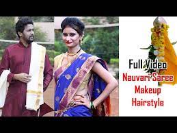 nauvari saree makeup hairstyle