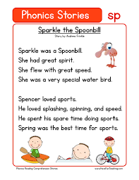 4 free reading comprehension worksheets and exercises for first grade. Sparkle The Spoonbill Sp Phonics Stories Reading Comprehension Worksheet Have Fun Teaching