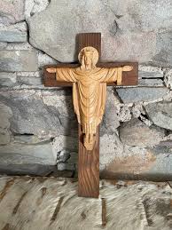 Vintage Wooden Wall Crucifix
