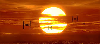 tie fighter sky sunset