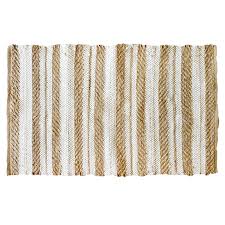 ivory jute striped cotton accent rug 2x3