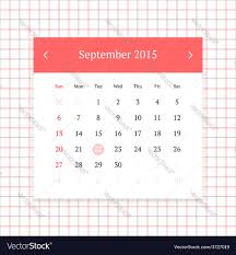 Calendar Page For September 2015 Royalty Free Vector Image